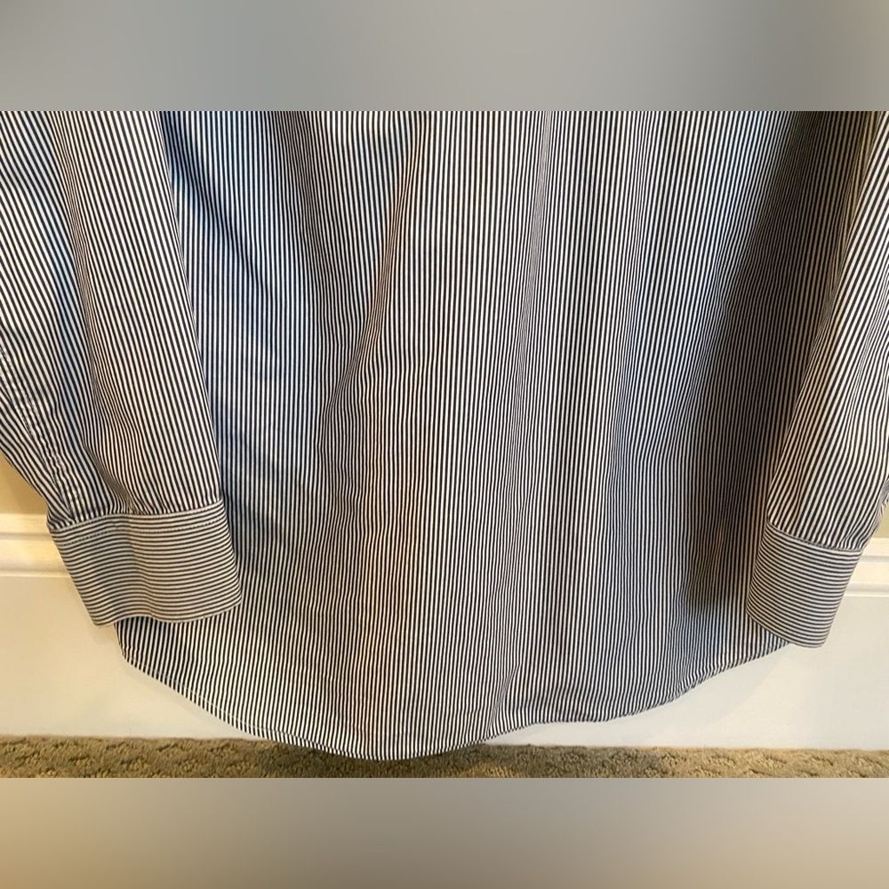 Gap Navy and White Striped Button Down Dress Shirt Men's Sz XL Tall - Picture 13 of 16